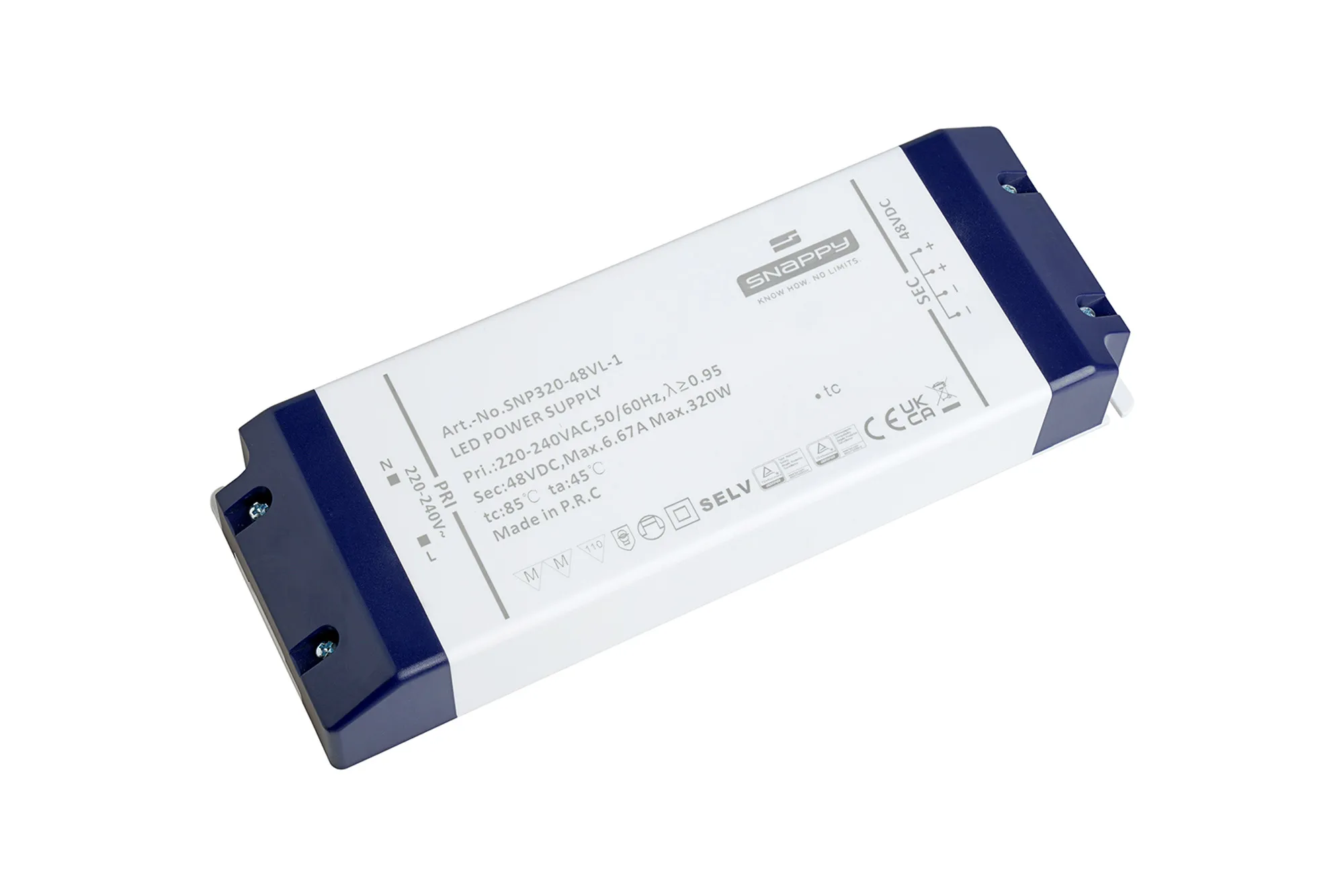 IP20 48V Non-DIM Drivers Snappy Fixed output Driver